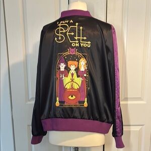 Black and Purple Graphic Jacket HOCUS POCUS      .   Used good condition